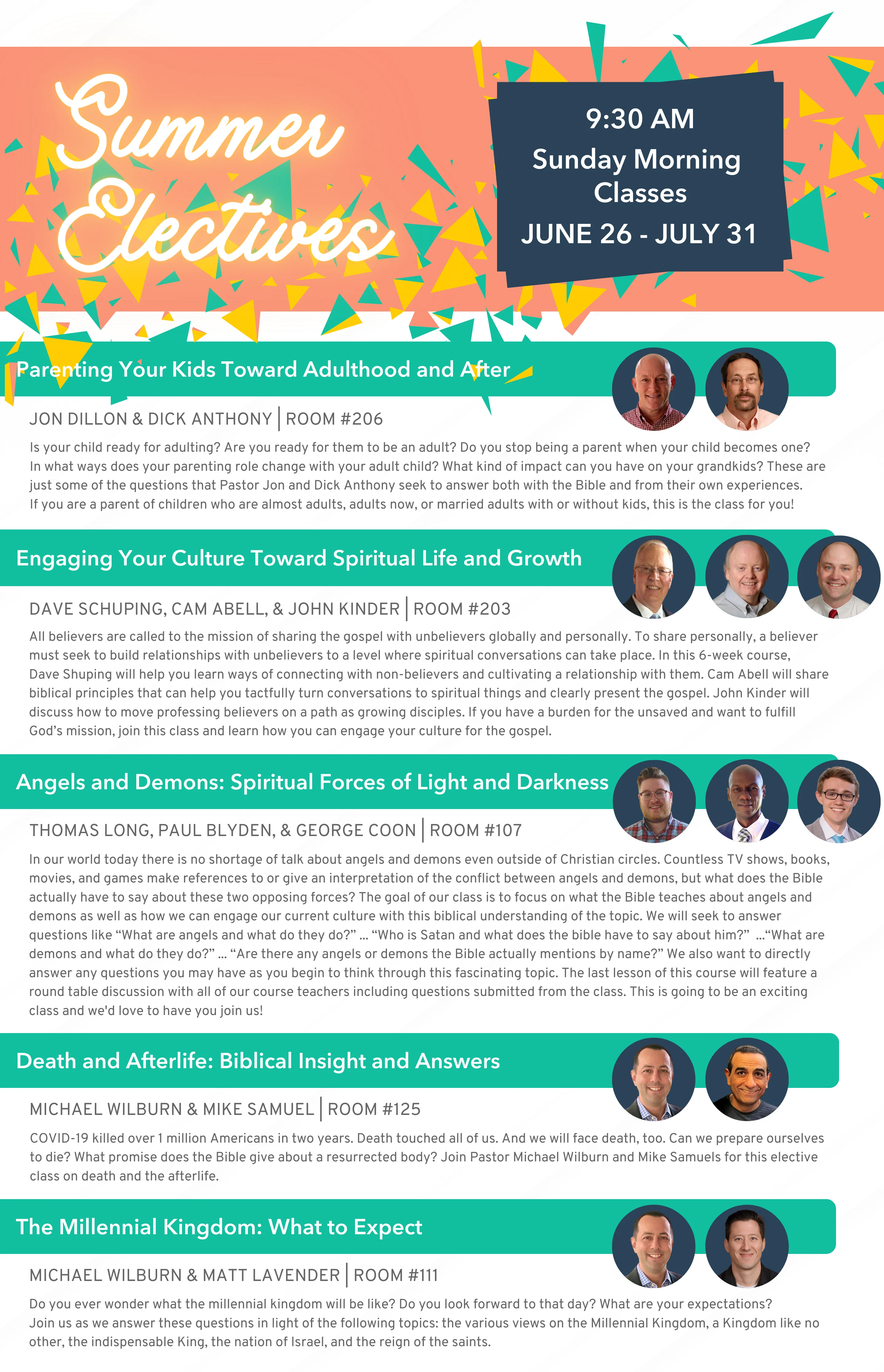 Summer Morning Classes