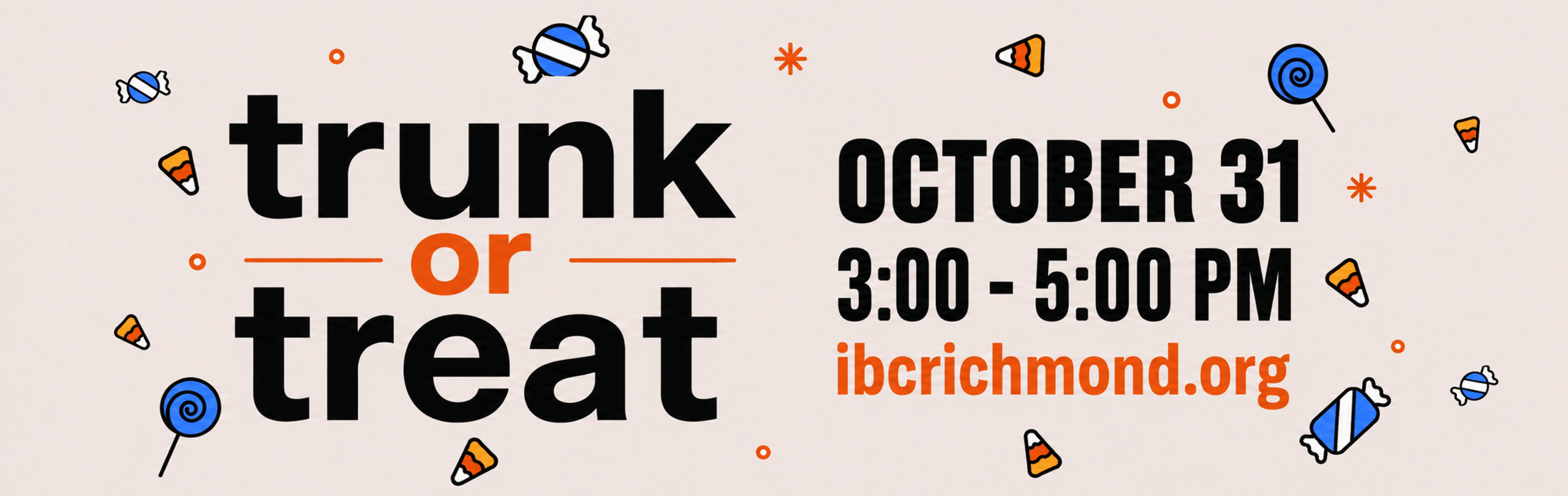 Trunk-or-Treat at Immanuel Baptist Church, October 31 from 3:00 to 5:00 PM